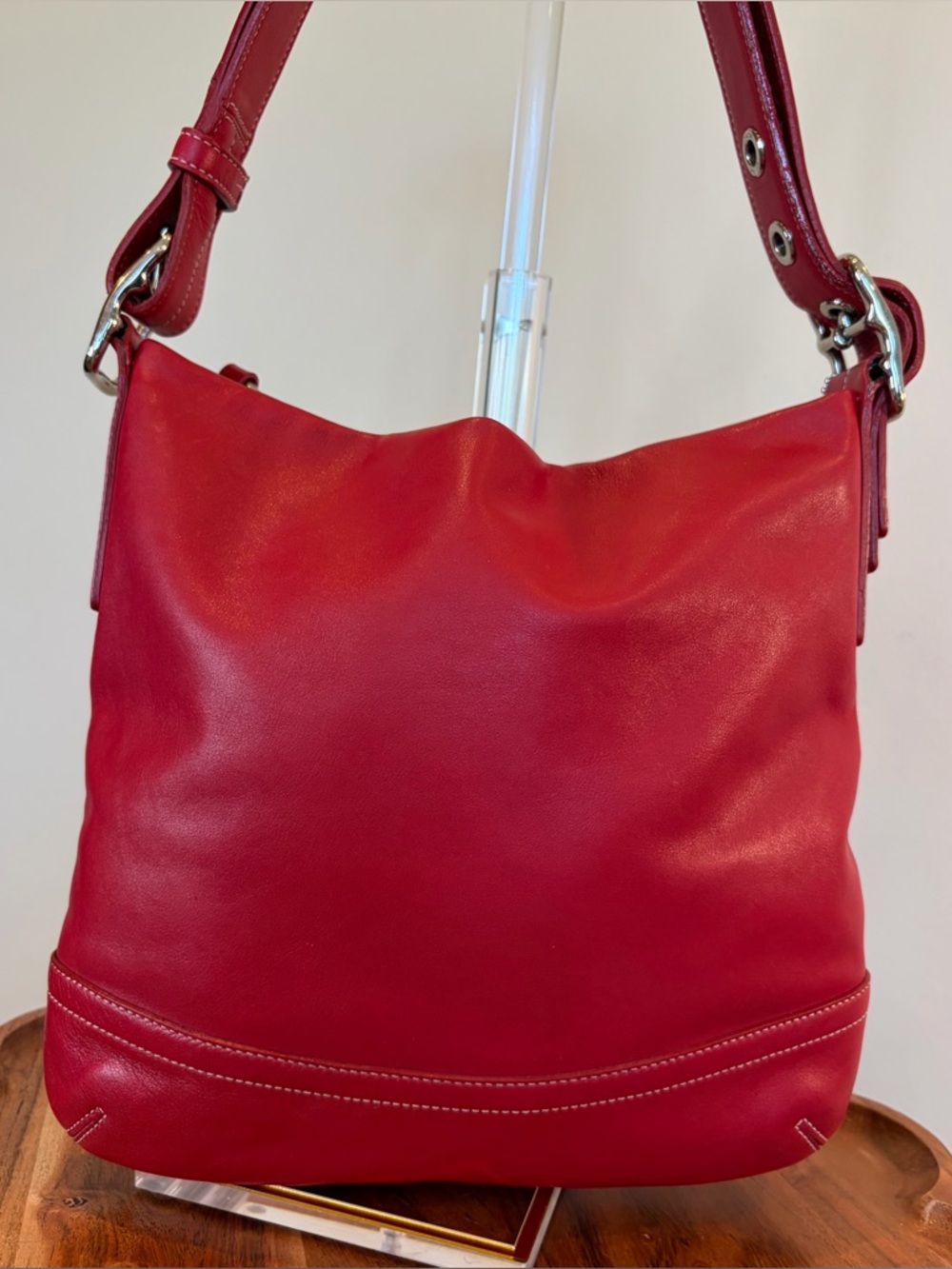 Vintage COACH Legacy Red Leather Shoulder Made in Turkey 1415 EUC - Picture 9 of 17